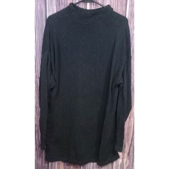 WOMEN'S STUDIO COLLECTION BLACK CHRISTMAS SWEATER SANTA REINDEER L XL - Picture 3 of 3